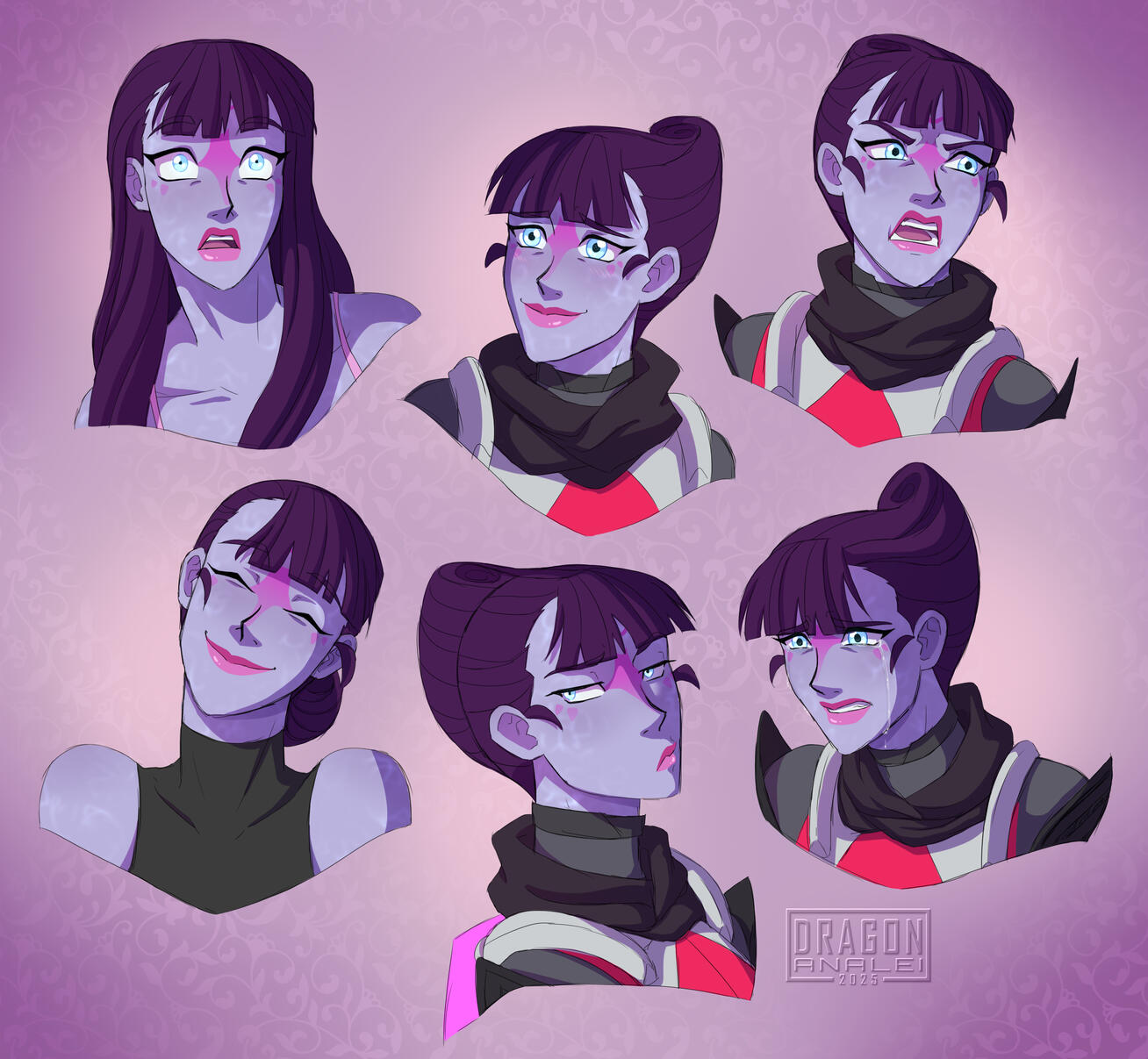 Expression sheet for my Destiny 2 OC, Nia