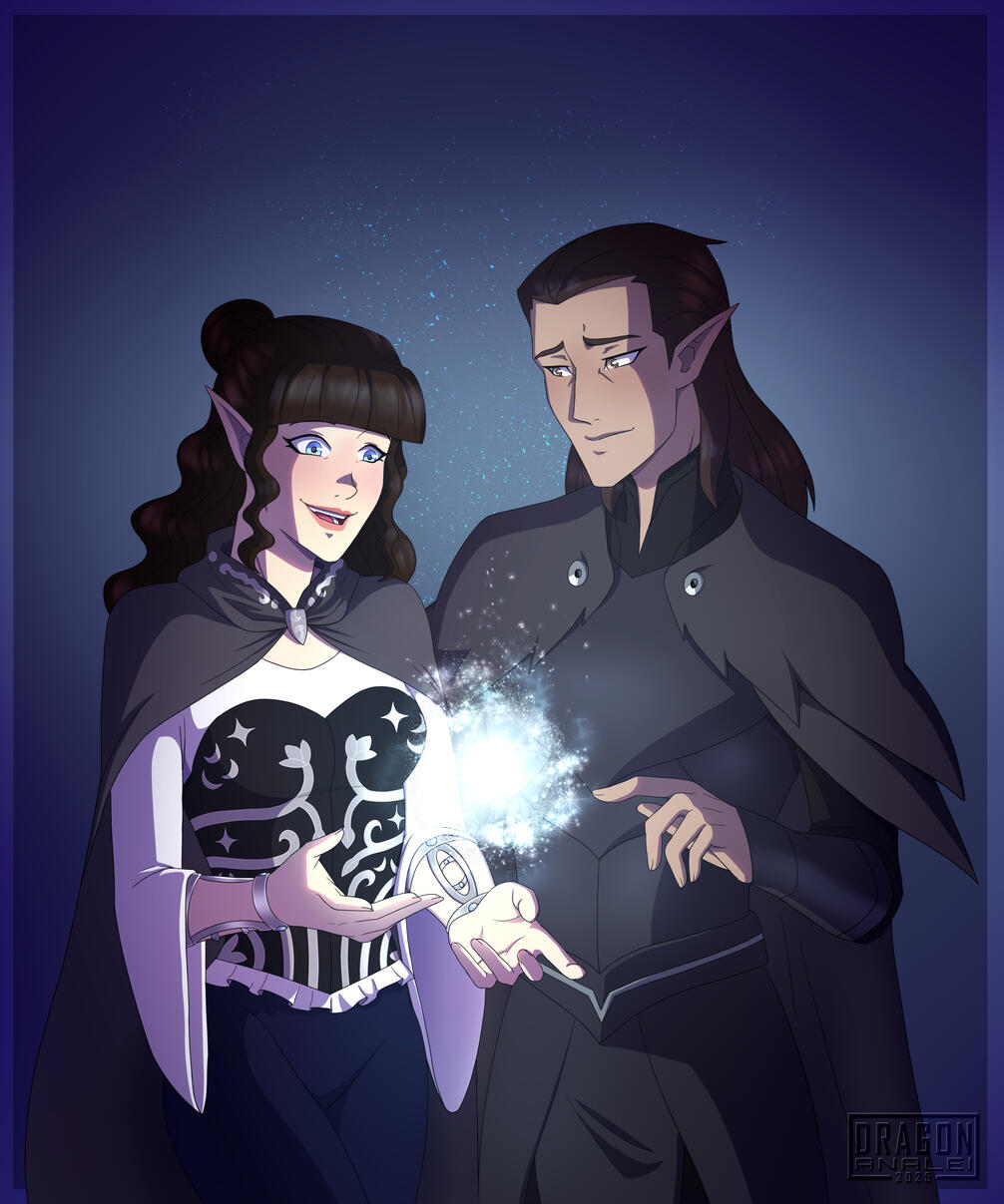 Commission of an OC and Vax from The Legend of Vox Machina